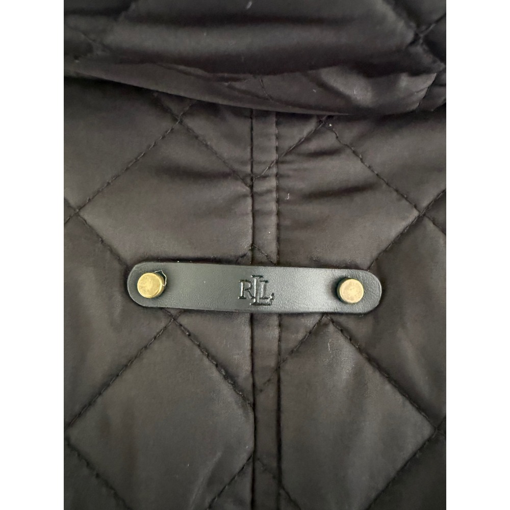 Lauren Ralph Lauren Womens Black Quilted Hooded Parka Jacket Medium RN41381 - Picture 9 of 11
